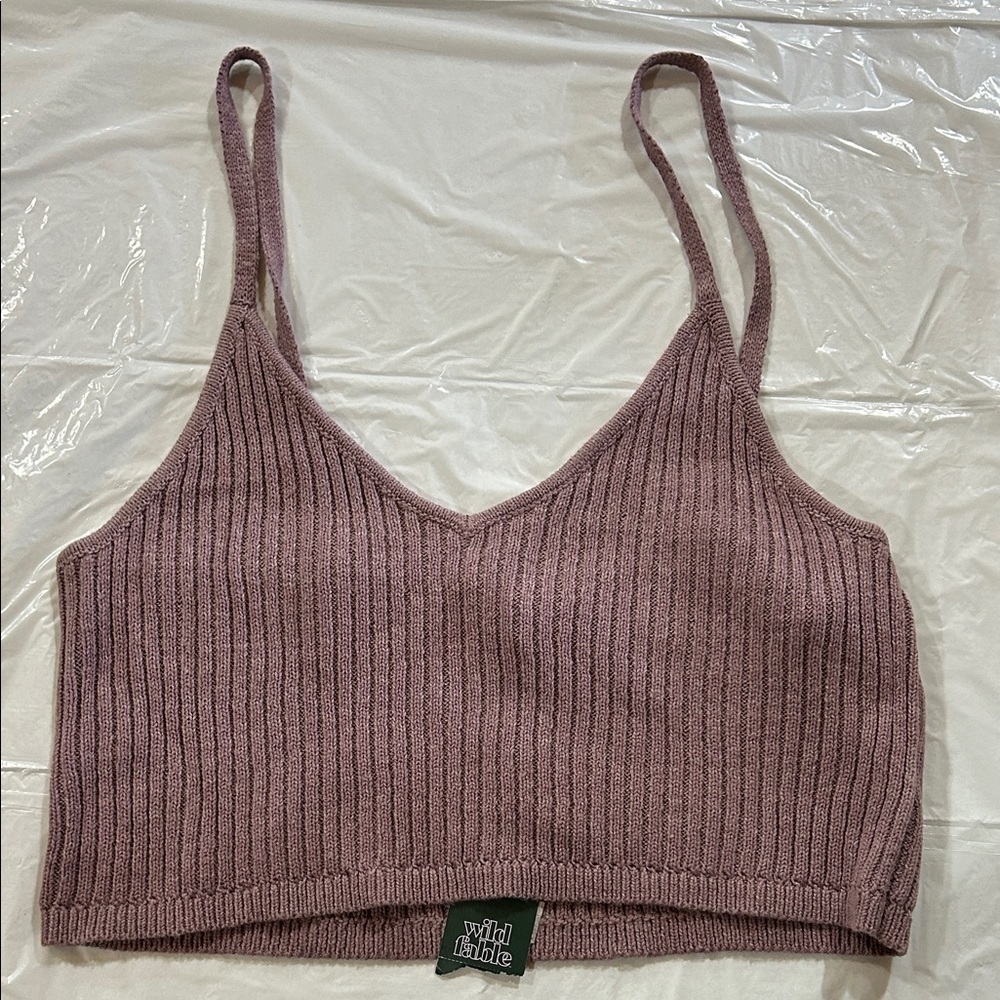 Wild Fable Dusty Mauve Ribbed Cami Tank